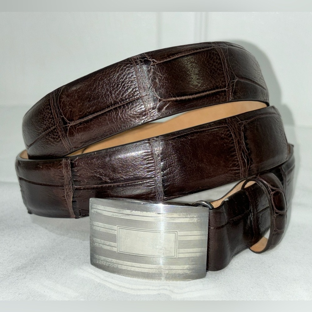 W. Kleinberg  American Aligator Slide Strap with Sterling silver Buckle